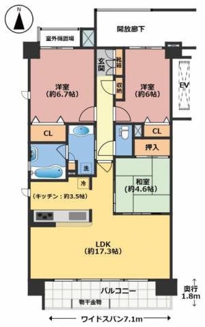 ポレスター南川添 の間取り画像