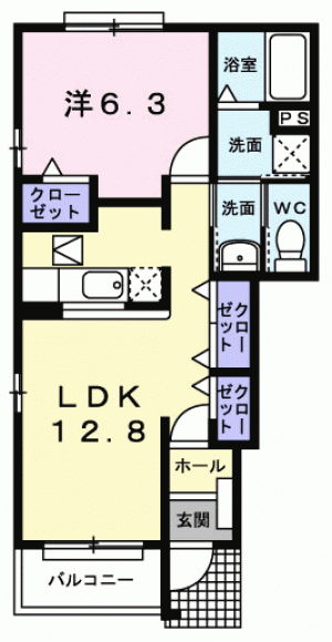 プリムロ－ズ　Ａ 101の間取り画像