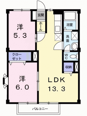 ヴィラＢ 103の間取り画像