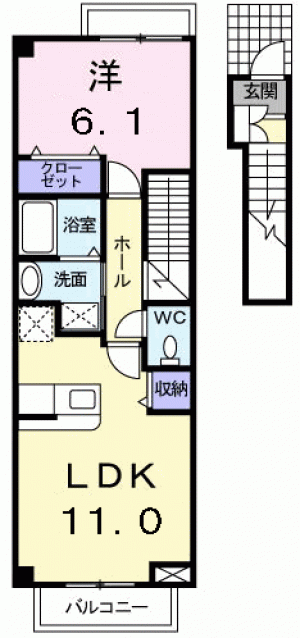 アルバ・ソ－レ　Ｂ 203の間取り画像