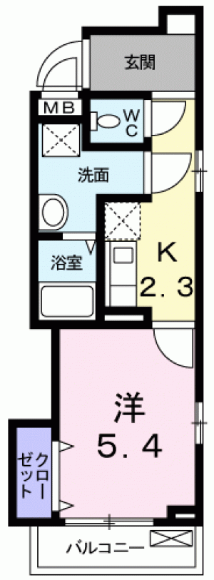 メゾン　ド　ミノヤ 201の間取り画像