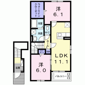 メゾフォルテ野市Ⅱ 202の間取り画像