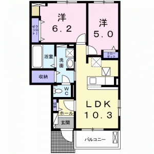 Ｖｉｏｌａ　Ｓｏｌｅ　東灘Ⅰ 102の間取り画像