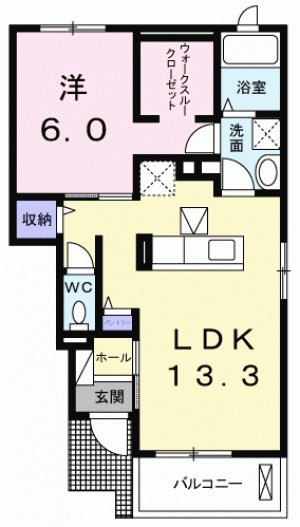 イリーゼ　Ｄ 105の間取り画像