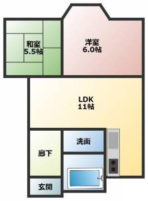 エンゼルハイツ高須 105の間取り画像