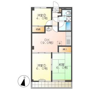 高知市大川筋2　3DK　2F（室内大規模リフォーム完了） の間取り画像