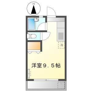 高知市河ノ瀬 1R 最上階(敷金礼金0円) の間取り画像