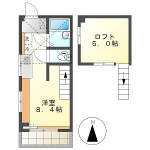 高知市桟橋通1　1R+ロフト　4F（ペット可） の間取り画像