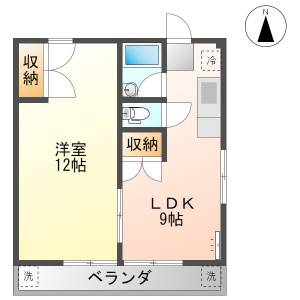 高知市河ノ瀬町　1LDK　4F(敷金礼金0円) の間取り画像