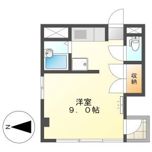 高知市本町5　1R　2F（無料ネット・電停徒歩2分） の間取り画像