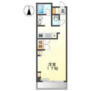 高知市升形　1R　2F の間取り画像