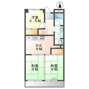 高知市城山町 3LDK 2F(敷礼0円・ネット無料) の間取り画像