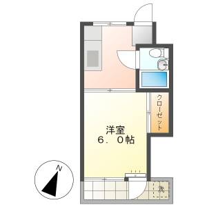 高知市役知町　1K　1F の間取り画像