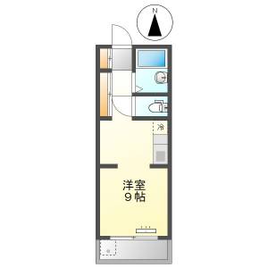 高知市竹島町 1R 1F (敷金礼金０円) の間取り画像