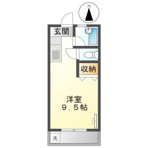 高知市河ノ瀬町　1R　2F(敷金礼金0円) の間取り画像