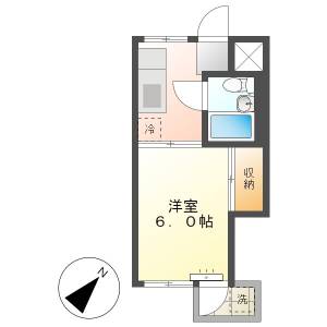 高知市役知町　1K　2F（高齢者＆福祉相談可） の間取り画像