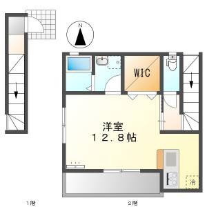 高知市日の出町 1R 最上階(敷礼0円・ネット無料) の間取り画像