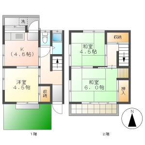 高知市加賀野井2　3K　棟割（バス停徒歩1分） の間取り画像