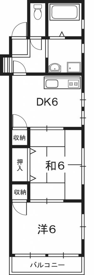 サンハイツ鏡川 201の間取り画像