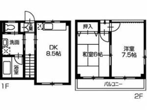 アーバンビレッジ鴨部Ⅱ 203の間取り画像