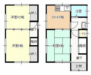 いの町枝川　貸家 の間取り画像