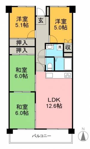 アーネスト能茶山 403の間取り画像