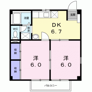 グリーンコーポ吉岡 201の間取り画像