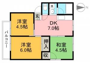 MKハイツA棟 A-1号室の間取り画像