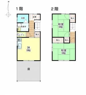 土佐山田町宝町２丁目貸家 の間取り画像