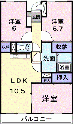 リバージュ　マンション 301の間取り画像