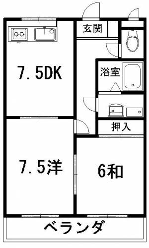 あざみのスクエアⅡ 402の間取り画像