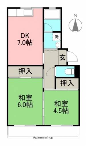 市川マンションⅡ 10の間取り画像