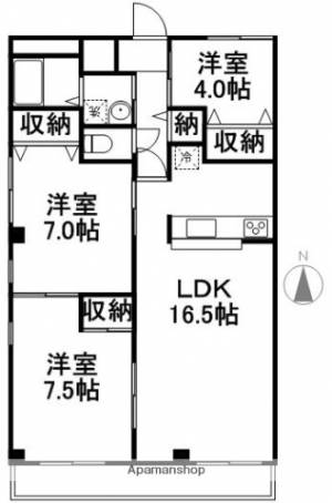 ヴュー鏡川 301の間取り画像