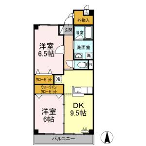 カトゥル　セゾン札場 202の間取り画像