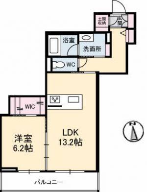 べレオガーデンズ弥右衛門 205の間取り画像