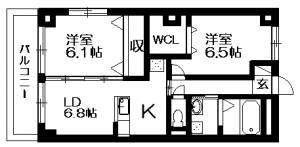 リバーパーク桂 203の間取り画像