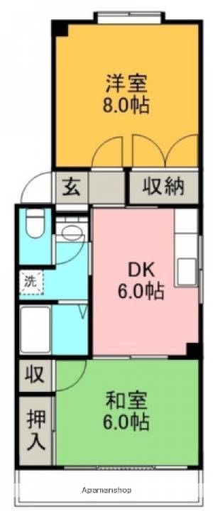 ロイヤルハイツ山岡 201の間取り画像