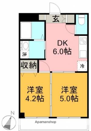 Ｓｈｅｌｌｙ・Ａｐａｒｔｍｅｎｔ 202の間取り画像