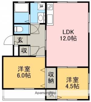 泉野ハイツ 401の間取り画像