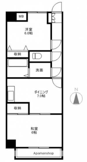 梅ヶ辻ハイツ 302の間取り画像