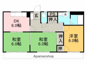 安岡ハイツⅢ 102の間取り画像