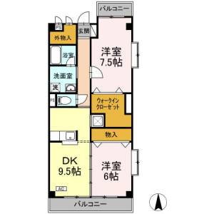 カトゥル　セゾン札場 301の間取り画像