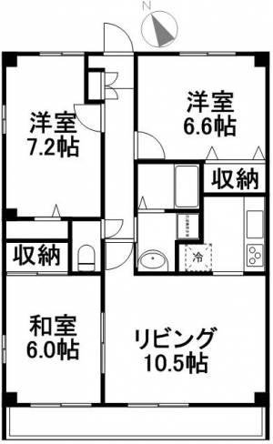 ヴィターレ百石 401の間取り画像