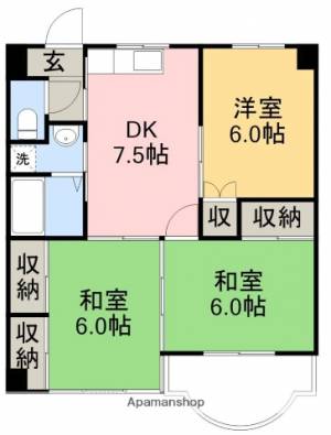 岡林マンション 406の間取り画像