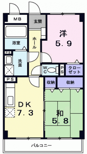 グランデール　一本松 303の間取り画像