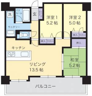 アルファステイツ知寄Ⅲ 303の間取り画像