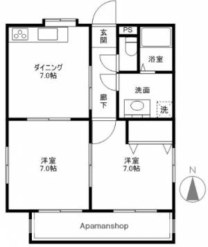 メゾン日の出 302の間取り画像