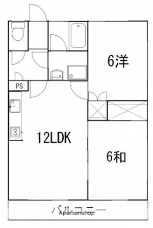 十字路ハイツ ２Ｆ東の間取り画像