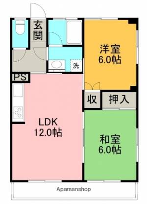 十字路ハイツ ２Ｆ東の間取り画像