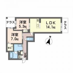 ファルコ鷹匠 105の間取り画像